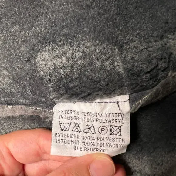 Balmain Authentic Gray Faux Fur Lined Faux Suede Belted Winter Coat Size Small